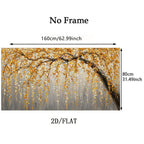 Big Sizes Golden Willow Tree Wall Art Fine Art Canvas Print Modern Abstract Botanical Artwork For Living Room Above-The-Sofa Art Decor