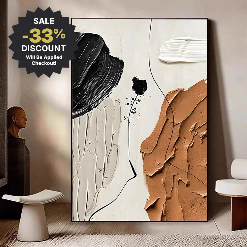 Big Sizes * Hand Painted * Colorful Nordic Abstract Textured Earth Tones Oil Painting Hand Made Wall Art For Living Room Bedroom Home Office Decor