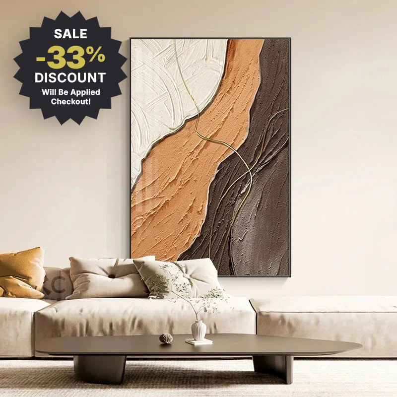 Big Sizes * Hand Painted * Colorful Nordic Abstract Textured Earth Tones Oil Painting Hand Made Wall Art For Living Room Bedroom Home Office Decor