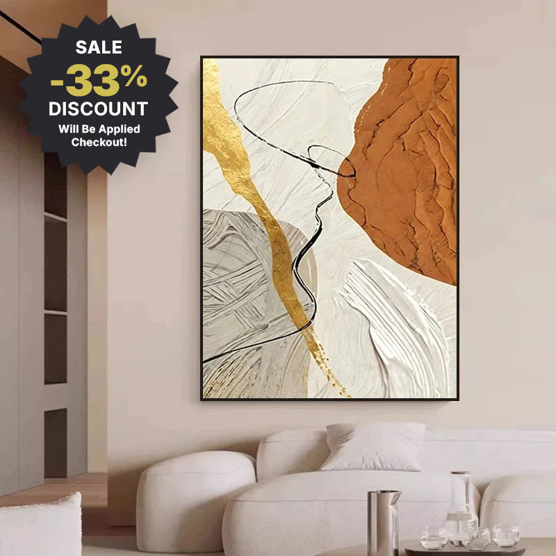 Big Sizes * Hand Painted * Colorful Nordic Abstract Textured Earth Tones Oil Painting Hand Made Wall Art For Living Room Bedroom Home Office Decor