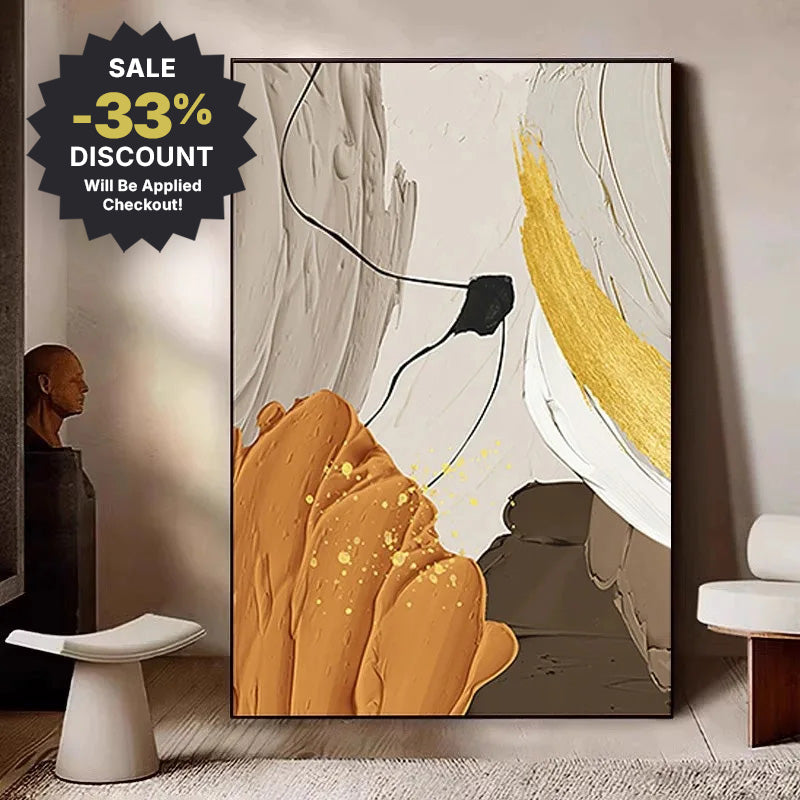 Big Sizes * Hand Painted * Colorful Nordic Abstract Textured Earth Tones Oil Painting Hand Made Wall Art For Living Room Bedroom Home Office Decor