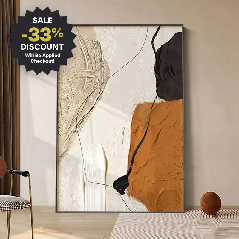 Big Sizes * Hand Painted * Colorful Nordic Abstract Textured Earth Tones Oil Painting Hand Made Wall Art For Living Room Bedroom Home Office Decor