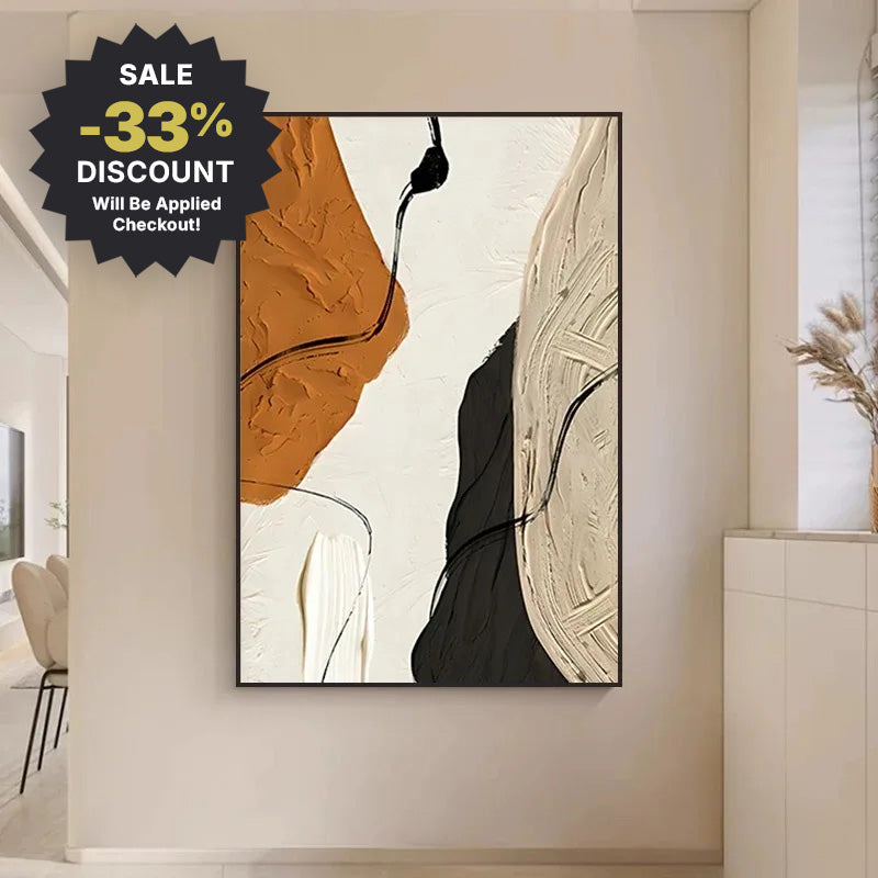 Big Sizes * Hand Painted * Colorful Nordic Abstract Textured Earth Tones Oil Painting Hand Made Wall Art For Living Room Bedroom Home Office Decor