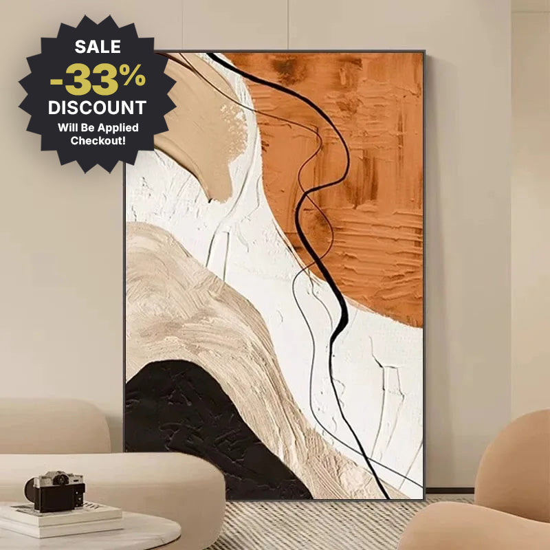 Big Sizes * Hand Painted * Colorful Nordic Abstract Textured Earth Tones Oil Painting Hand Made Wall Art For Living Room Bedroom Home Office Decor