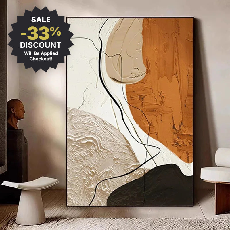 Big Sizes * Hand Painted * Colorful Nordic Abstract Textured Earth Tones Oil Painting Hand Made Wall Art For Living Room Bedroom Home Office Decor