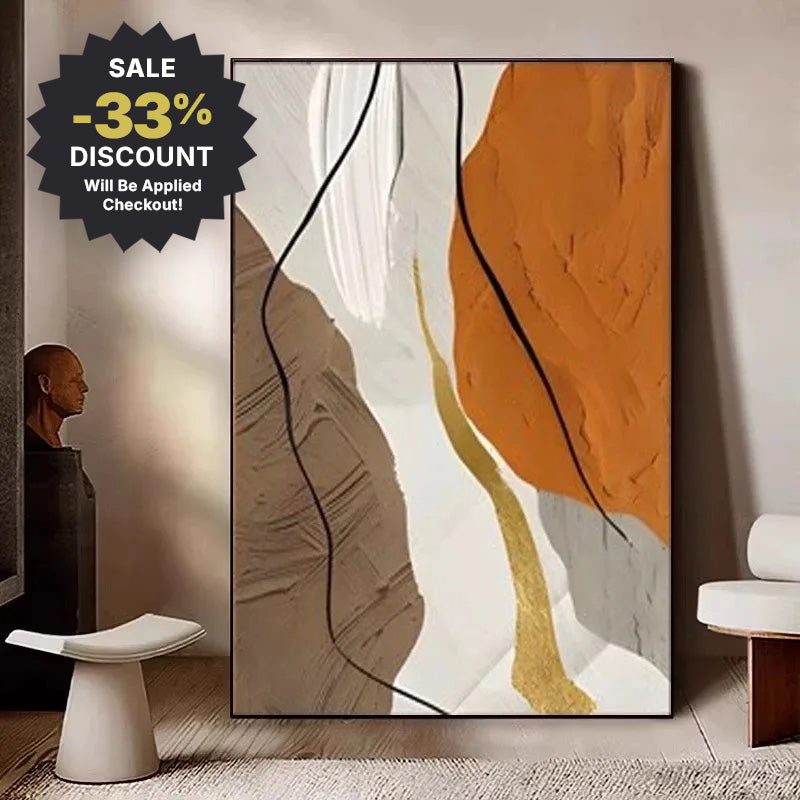 Big Sizes * Hand Painted * Colorful Nordic Abstract Textured Earth Tones Oil Painting Hand Made Wall Art For Living Room Bedroom Home Office Decor