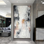 Abstract painting in a modern living room setting