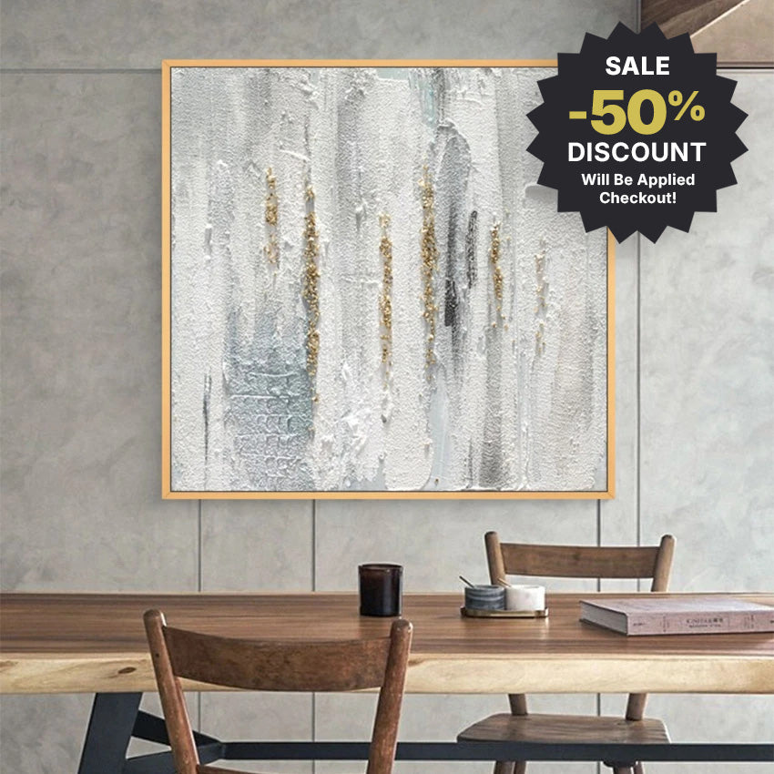 Big Sizes * Hand Painted * Contemporary Abstract Square Format Textured Brush Oil Painting Modern Statement Art Piece For Living Room Dining Foyer Art Decor