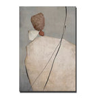 Abstract art piece with geometric shapes on a gray background
