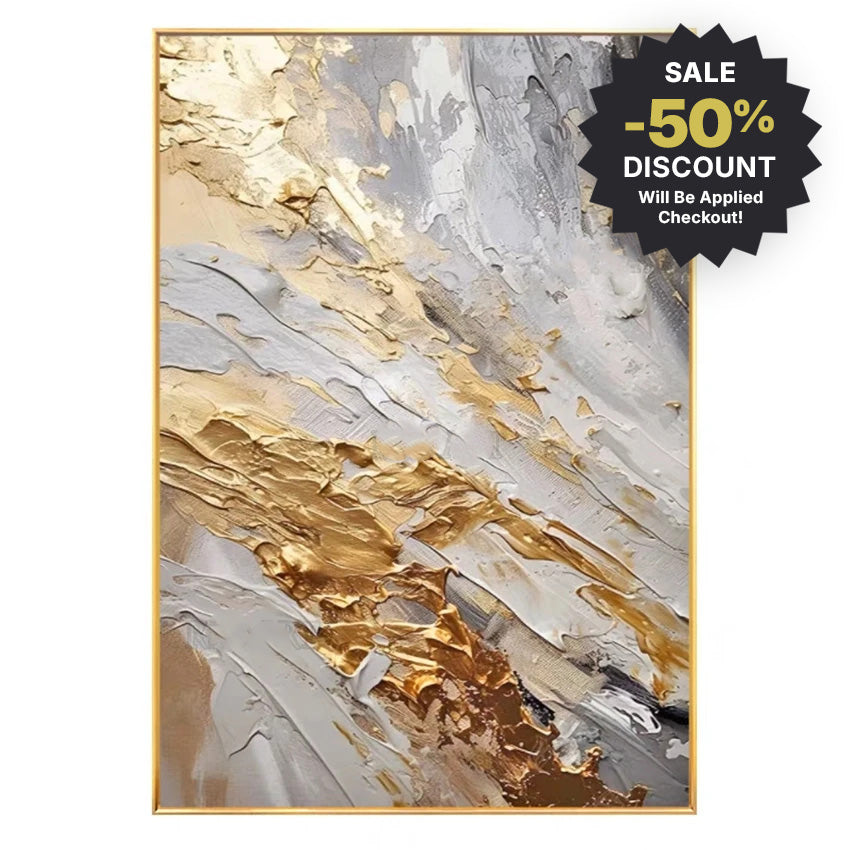 Large Format * Hand Painted * Neutral Tones Contemporary Abstract Textured Brush Oil Painting Modern Art Piece For Foyer Entryway Living Room Dining Art Decor