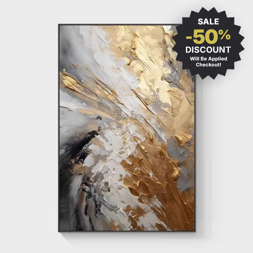 Large Format * Hand Painted * Neutral Tones Contemporary Abstract Textured Brush Oil Painting Modern Art Piece For Foyer Entryway Living Room Dining Art Decor