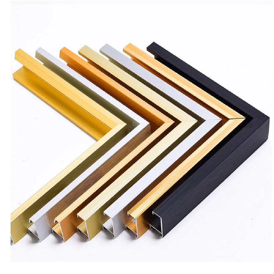 Big Sizes Metal Picture Frame Brushed Gold Silver Black 50x100, 80x120, 100x200cm etc Frames For Framing Canvas Prints - Titanium Gold, Purple Gold, Black Walnut, Frosted White, Brushed Black etc