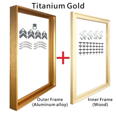 Big Sizes Metal Titanium Gold Picture Frame Brushed Gold Silver Black 50x100 80x120 100x200cm 2025