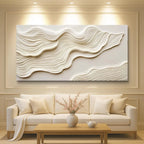 Big Sizes Minimalist Abstract Flowing Coastal Wall Art Fine Art Canvas Print Picture For Modern Apartment Living Room Bedroom Art Decor