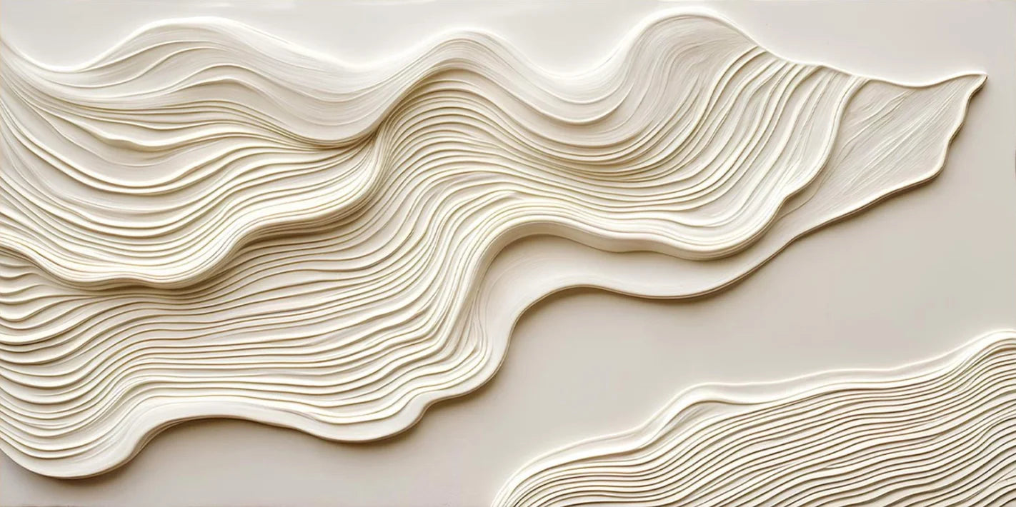 Abstract wavy ceramic design on a light background