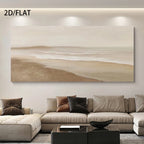 Big Sizes Minimalist Sandy Beach Seascape Minimalist Coastal Wall Art Fine Art Canvas Print Modern Landscape Picture For Above The Sofa