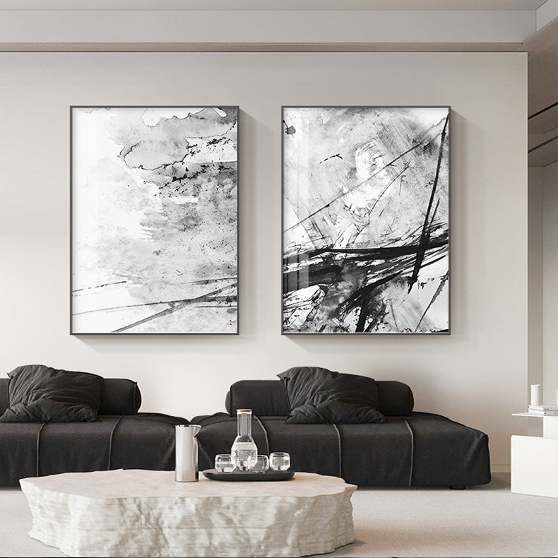 Black White Abstract Ink Splash Wall Art Fine Art Canvas Prints Nordic Pictures For Living Room Minimalist Scandinavian Interiors