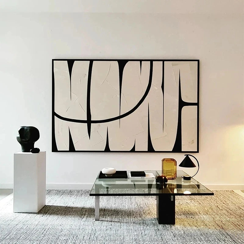Black Beige Abstract Minimalist Wall Art Fine Art Canvas Prints Pictures For Modern Apartment Living Room Bedroom Art For Contemporary Interiors
