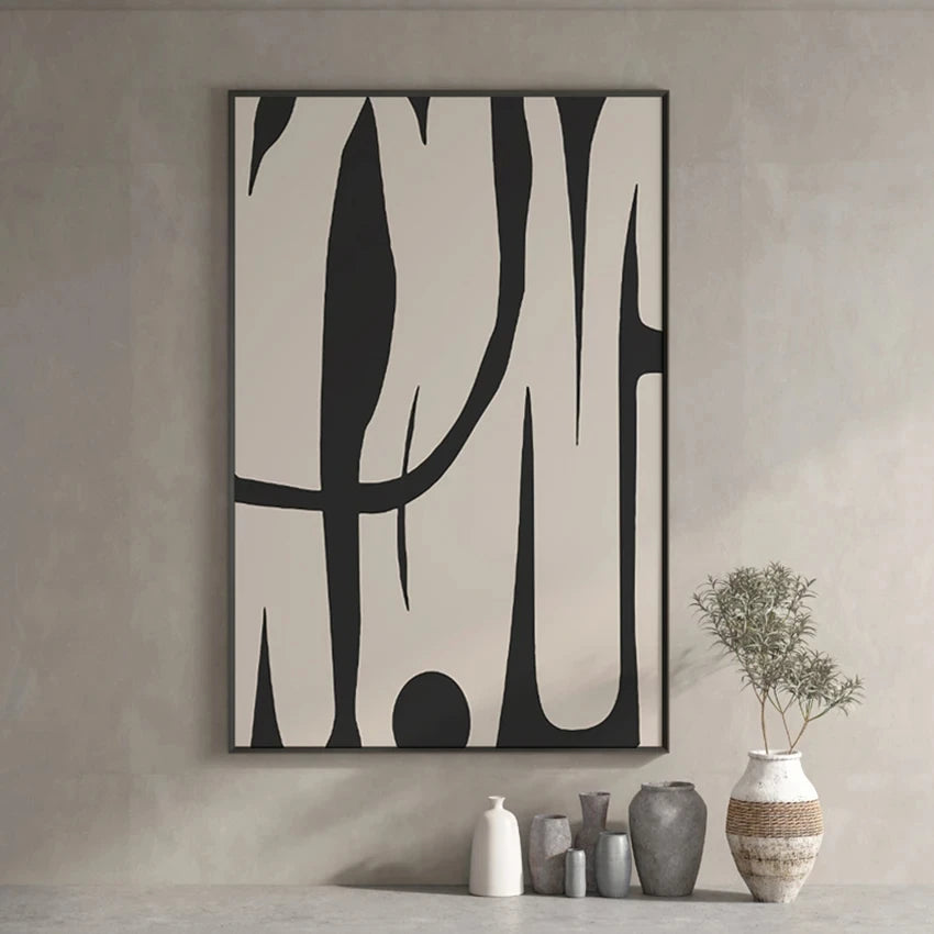 Black Beige Abstract Minimalist Wall Art Fine Art Canvas Prints Pictures For Modern Apartment Living Room Bedroom Art For Contemporary Interiors 2025