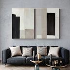 Black Beige Minimalist Abstract Wall Art Fine Art Canvas Prints Pictures For Living Room Bedroom Foyer Art For Contemporary Interiors