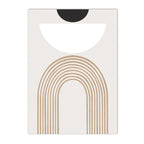 White box with gold arch design on a white background