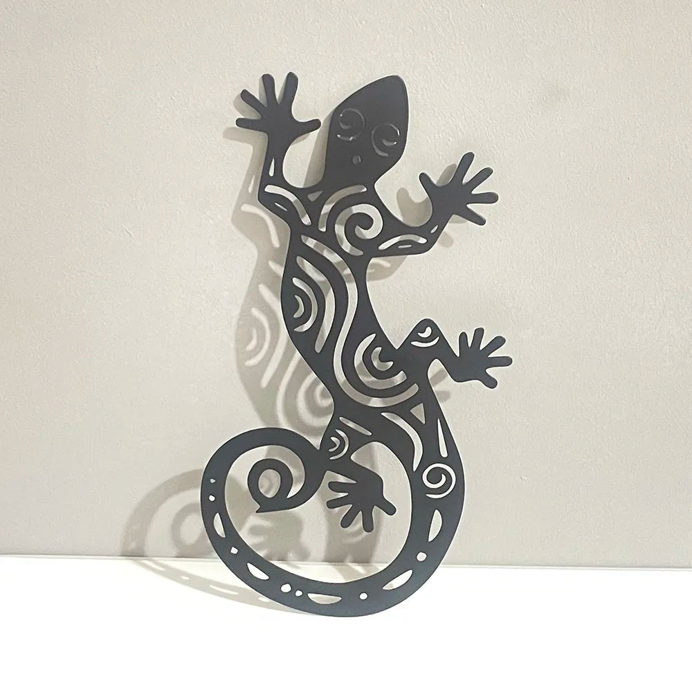 Black Gecko Lizard Silhouette Metal Wall Art 3d Iron Crafted Wall Decoration For Living Room Dining Room Creative Nordic Art Decor