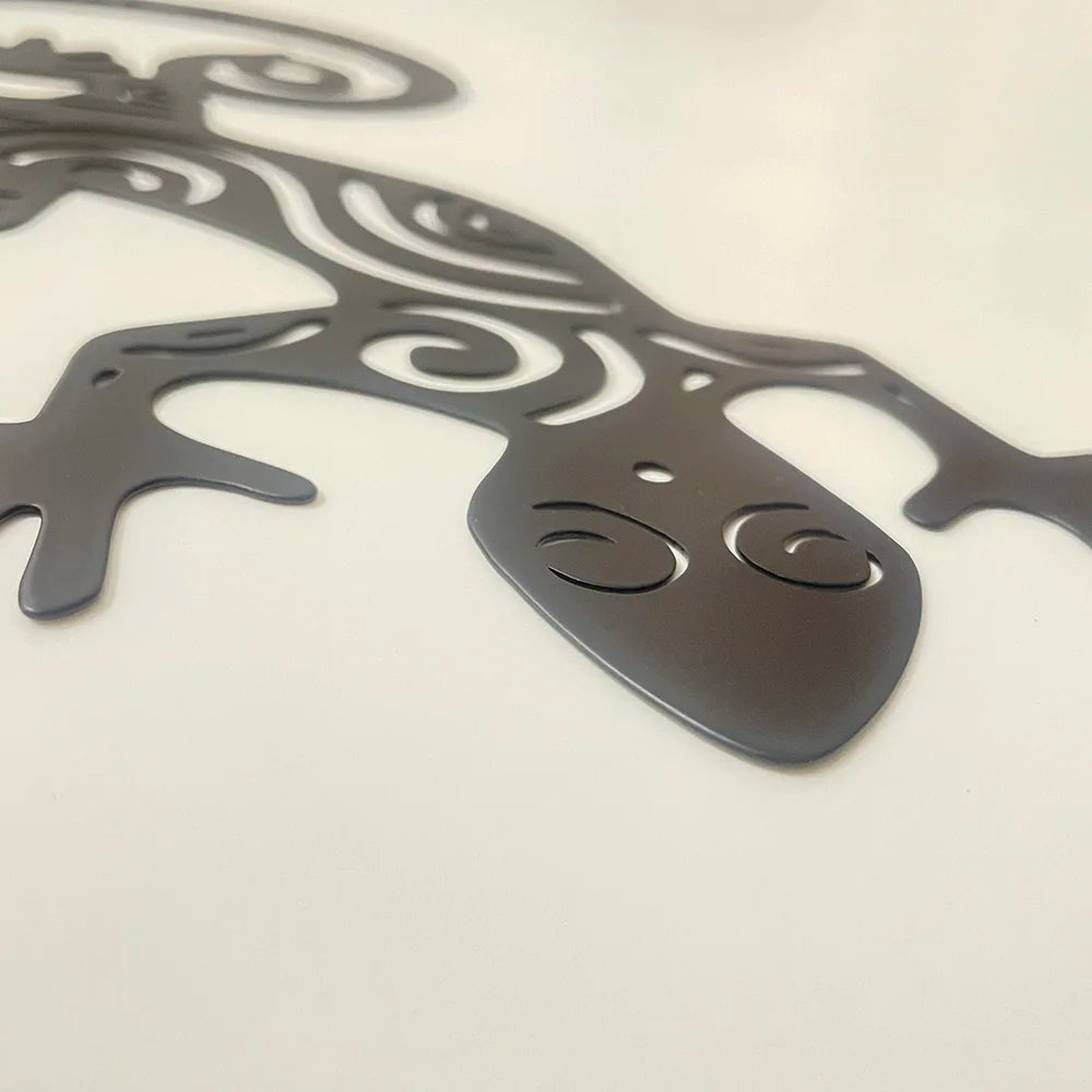 Black Gecko Lizard Silhouette Metal Wall Art 3d Iron Crafted Wall Decoration For Living Room Dining Room Creative Nordic Art Decor