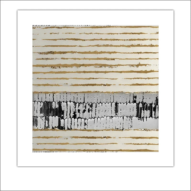 Black Golden Abstract Wall Art Square Format Fine Art Canvas Prints Retro Vintage Textural Designer Pictures For Modern Living Room Decor