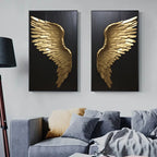 Black Golden Dream Angel Wings Wall Art Fine Art Canvas Prints Pictures For Modern Apartment Living Room Light Luxury Boutique Fashion House Art Decor 2025