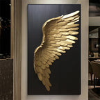 Black Golden Dream Angel Wings Wall Art Fine Art Canvas Prints Pictures For Modern Apartment Living Room Light Luxury Boutique Fashion House Art Decor 2025