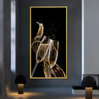 Black Golden Leaves Exotic Abstract Botanical Wall Art Fine Art Canvas Prints Pictures For Living Room Reception Foyer Art For Light Luxury Home Decor 2025