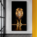 Black Golden Lion Poster Wall Art Fine Art Canvas Print Picture For Entrance Foyer Living Room Light Luxury Home Decor