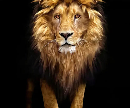 Black Golden Lion Poster Wall Art Fine Art Canvas Print Picture For Entrance Foyer Living Room Light Luxury Home Decor