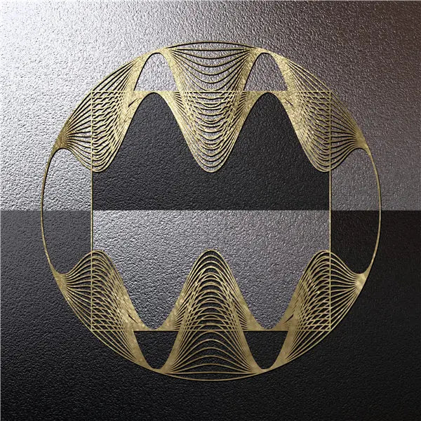 Black Golden Spherical Abstract Geometric Wall Art Fine Art Canvas Prints Modern Aesthetics Square Format Pictures For Living Room Home Office Decor