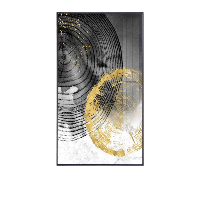 Black Gray Golden Abstract Tree Rings Wall Art Fine Art Canvas Prints Pictures For Living Room Dining Room Art For Contemporary Scandinavian Interiors 2025