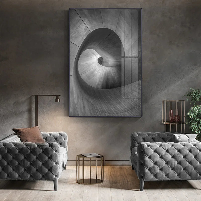Black Grey Industrial Abstract Architectural Wall Art Fine Art Canvas Prints Pictures For Modern Loft Apartment Living Room Home Office Art Decor 2025