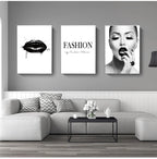 Black Lip Gloss Fashion Beauty Poster Wall Art Fine Art Canvas Prints Minimalist Black White Pictures For Studio Living Room Bedroom Salon Art Decor 2025
