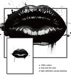 Black Lip Gloss Fashion Beauty Poster Wall Art Fine Art Canvas Prints Minimalist Black White Pictures For Studio Living Room Bedroom Salon Art Decor 2025