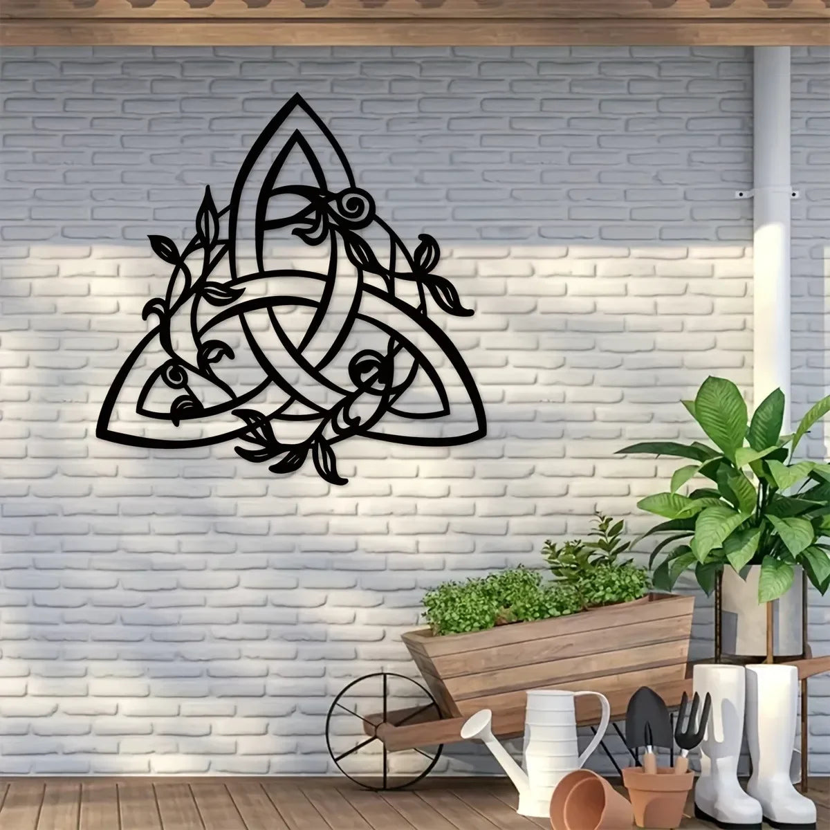 Black Metal Celtic Knot 3d Iron Crafted Wall Mounted Art Decoration For Living Room Dining Room Bedroom Creative Home Decor