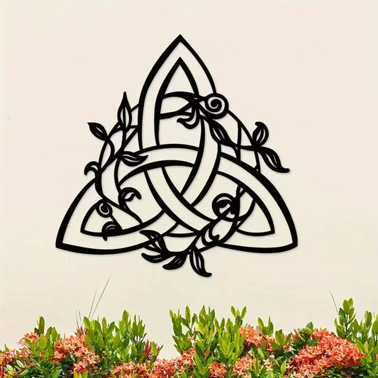 Black Metal Celtic Knot 3d Iron Crafted Wall Mounted Art Decoration For Living Room Dining Room Bedroom Creative Home Decor