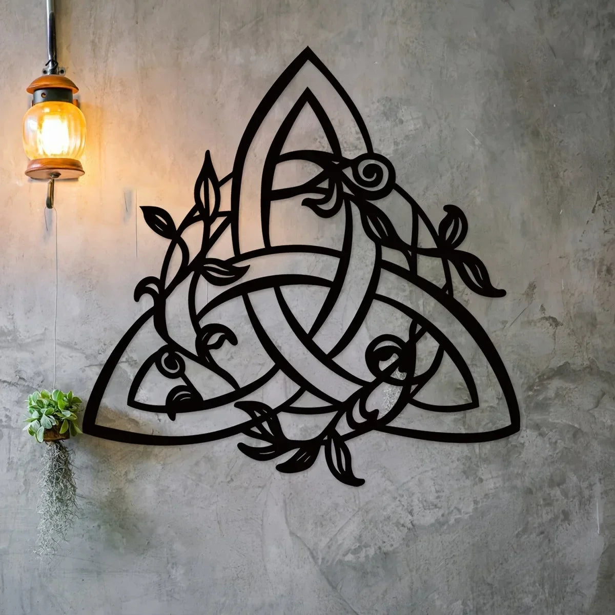 Black Metal Celtic Knot 3d Iron Crafted Wall Mounted Art Decoration For Living Room Dining Room Bedroom Creative Home Decor