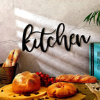 Black Metal Kitchen Signage 3d Iron Crafted Wall Decor Easy Install Modern Creative Stylish Typographic Wall Decor For Kitchen