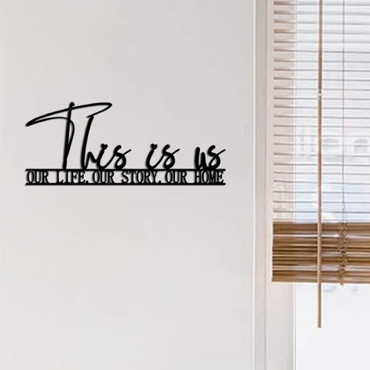 Black Metal Typographic Quote Wall Art 3d Iron Crafted This Is Us Wall Plaque For Living Room Dining Room Creative Nordic Wall Decor  
