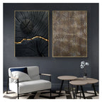 Black Natural Wood Grain Wall Art Fine Art Canvas Prints Modern Abstract Pictures For Apartment Living Room Dining Room Home Office Decor 2025 001