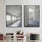 Black White Architectural Interiors Wall Art Fine Art Canvas Prints Print Pictures For Modern Loft Living Room Home Office Decor