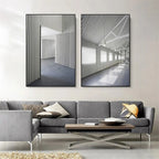 Black White Architectural Interiors Wall Art Fine Art Canvas Prints Print Pictures For Modern Loft Living Room Home Office Decor