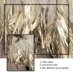 Black White Golden Feather Wall Art Fine Art Canvas Prints Chic Posters Boutique Fashion Pictures For Living Room Bedroom Hotel Salon Art Decor