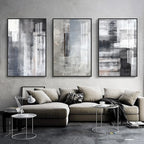Black White Grey Urban Abstract Wall Art Fine Art Canvas Prints Pictures For Loft Apartment Living Room Dining Room Foyer Art For Modern Living