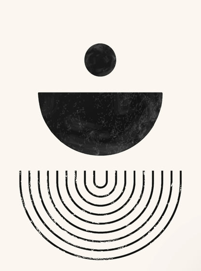 Black White Minimalist Geometric Curves Line Art Wall Art Fine Art Canvas Prints Pictures For Modern Apartment Living Room Home Office Decor