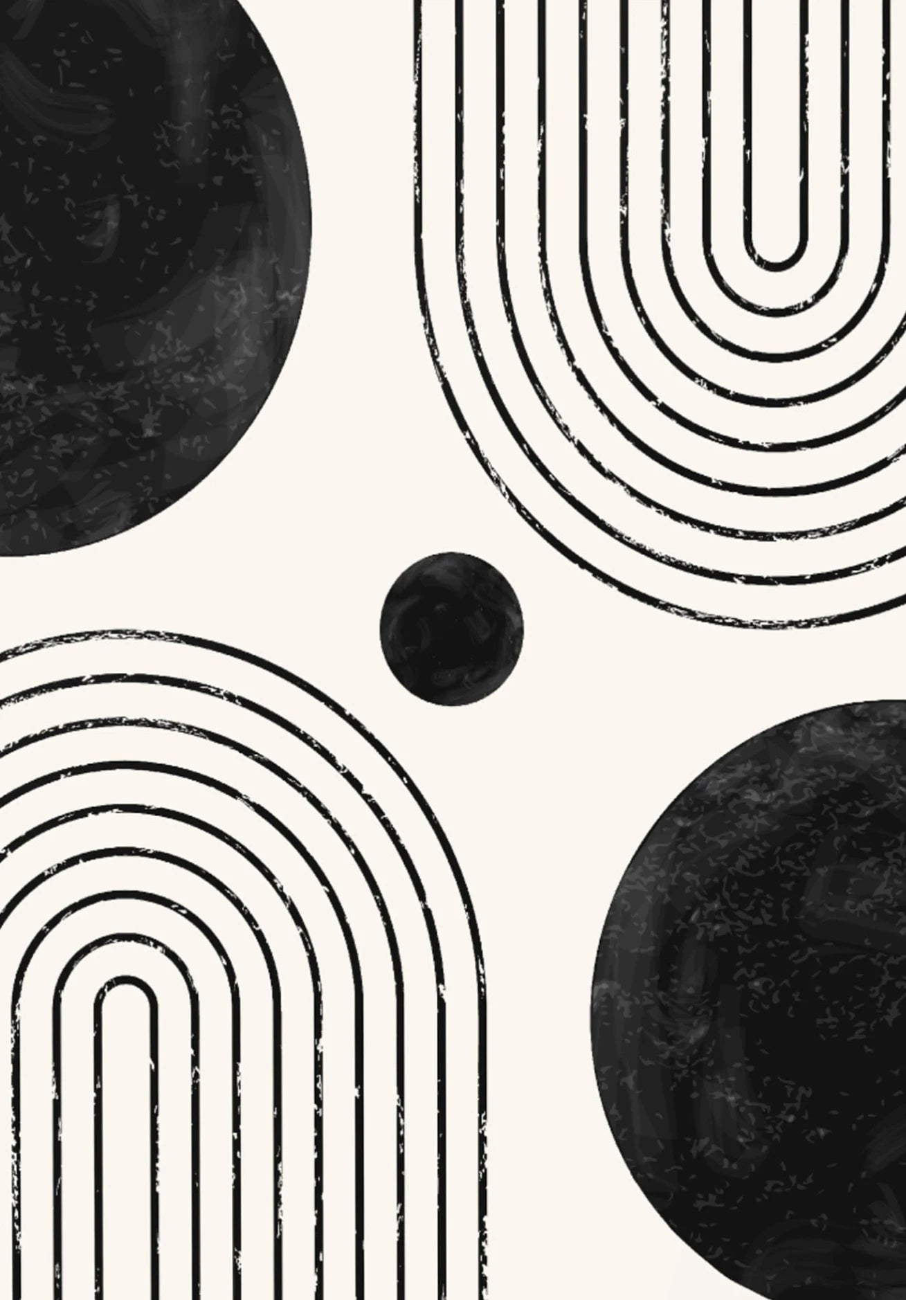 Black White Minimalist Geometric Curves Line Art Wall Art Fine Art Canvas Prints Pictures For Modern Apartment Living Room Home Office Decor